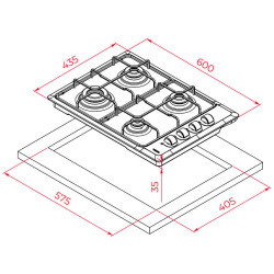 Placa acero Teka HLX540KLN IX NAT