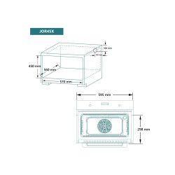 Horno Johnson  JOR45X  8 Funciones 45 cm Inox y Cristal Negro