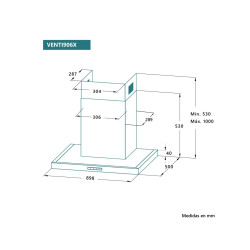 Campana de pared 90 cm Inox Johnson VENTI906X