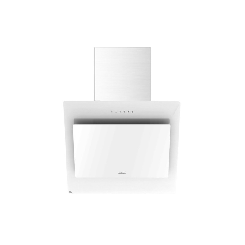Campana de pared inclinada 60 cm Cristal Blanco Johnson  KON608B