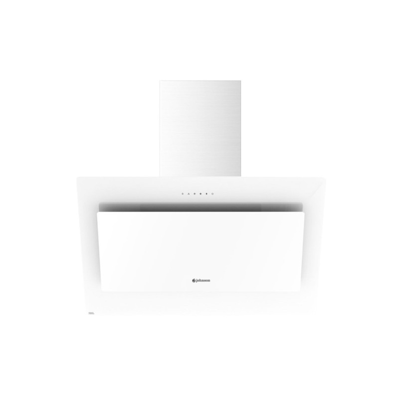 Campana de pared inclinada 90 cm Cristal Blanco Johnson  KON908B