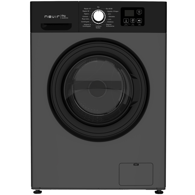 Lavadora Nevir NVR-WMFL2161DINOA-SD 6 Kg Inox