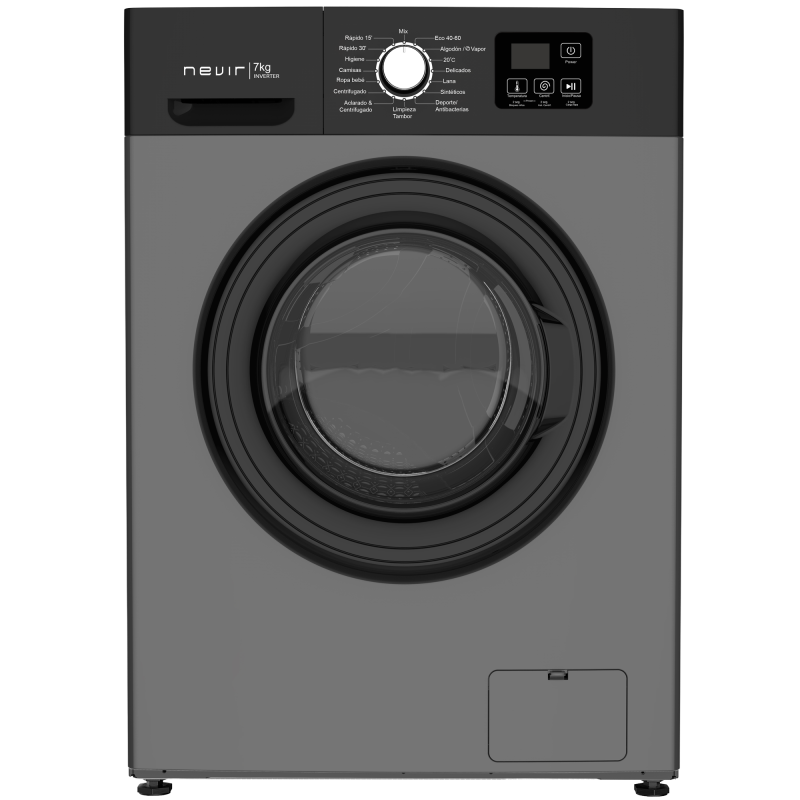 Lavadora Nevir NVR-WMFL2171DINOA-SD 7Kg Inox