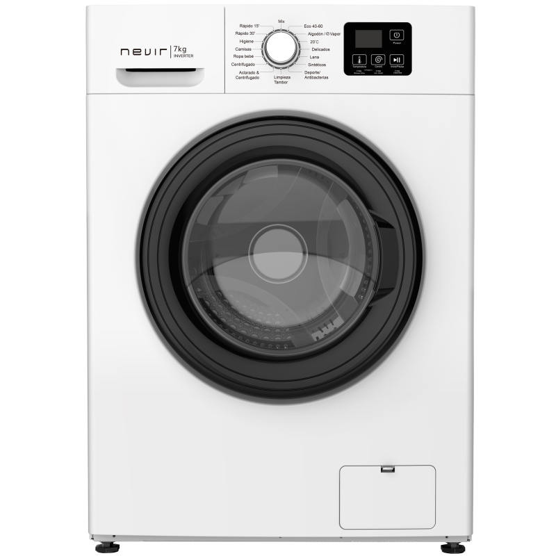 Lavadora Nevir  NVR-WMFL2071DINA-SD  7kg Carga Frontal Blanca