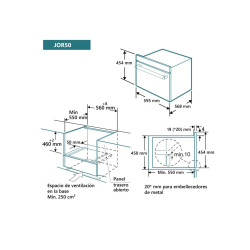 Johnson JOR50   Horno 11 funciones 45 cm Cristal Negro