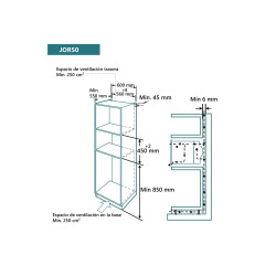 Johnson JOR50   Horno 11 funciones 45 cm Cristal Negro