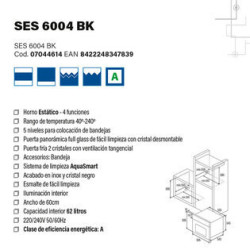 Horno Cata SES6004BK Negro